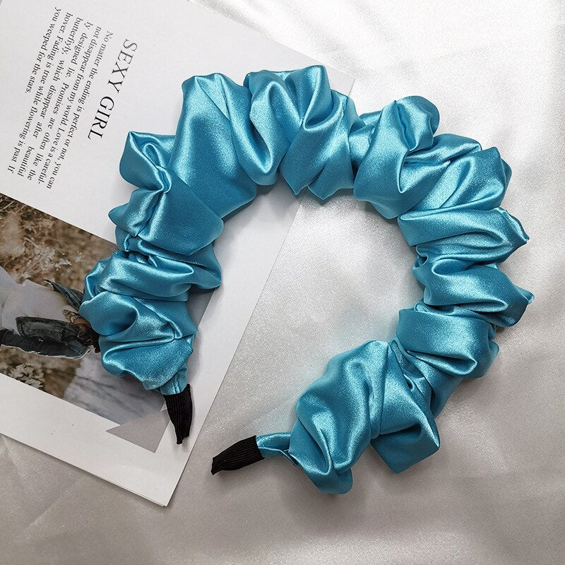 Silk Turban Headband — Voluminous Knot Wrap in Pastel Satin