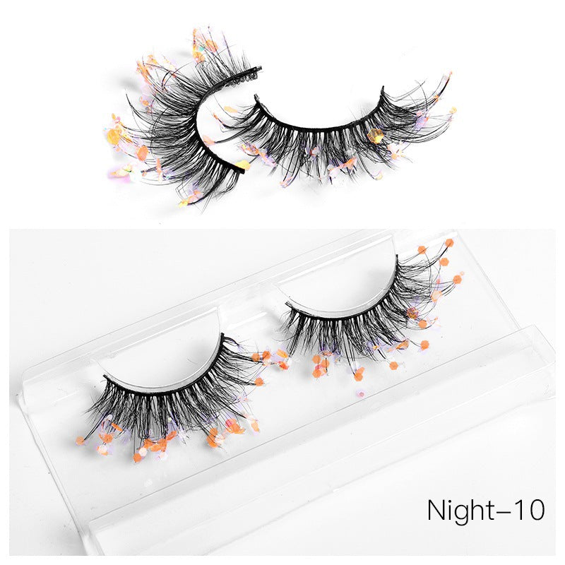 False Eyelashes: 8D Fluffy Colorful Festival Lashes
