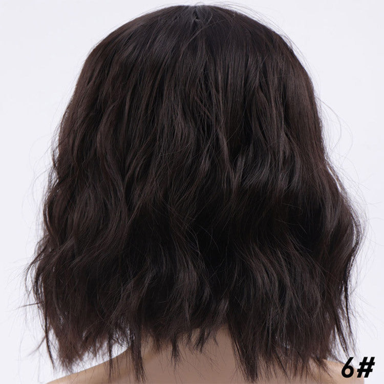 Lavender Curly Bob Wig – Corn Perm Waves, Adjustable Fit