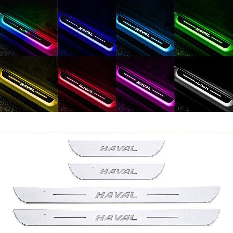 LED Door Sill Scuff Plates — Customizable RGB Neon Lighting