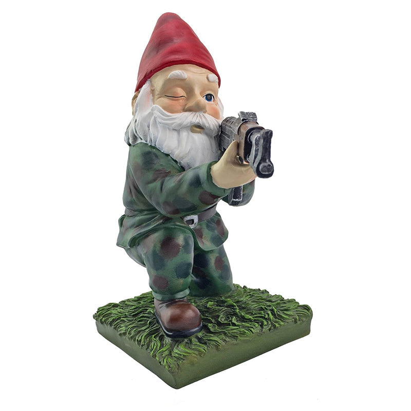 Army Gnome Garden Statue Set – Playful Outdoor Decor