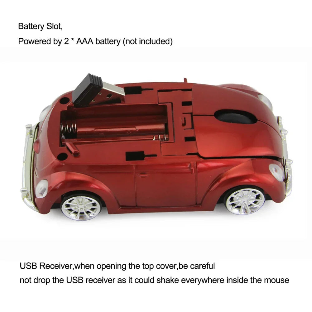 Beetle Car Shape Wireless Mouse for PC and Laptop