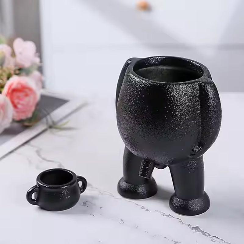 Funny Peeing Vase Planter for Playful Home Decor Gift