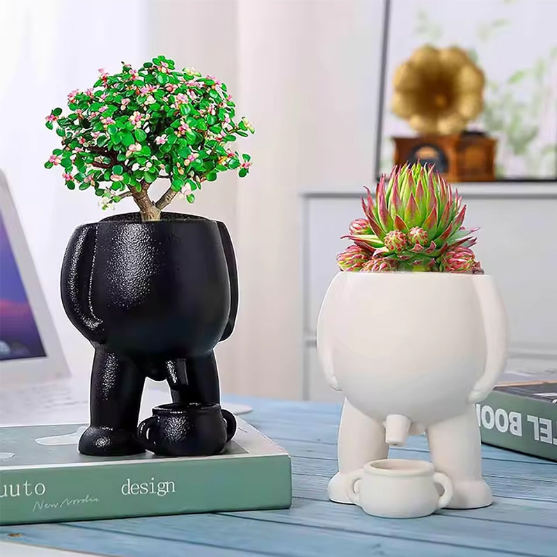 Funny Peeing Vase Planter for Playful Home Decor Gift