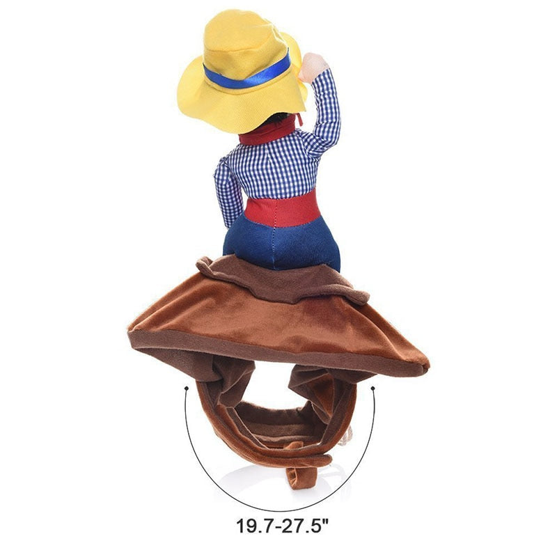 Pet Cowboy Costume for Funny Riding-Pet Halloween Photos