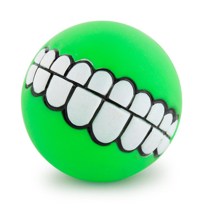 Squeaky Teeth Ball Dog Toy for Puppy Fetch and Chew