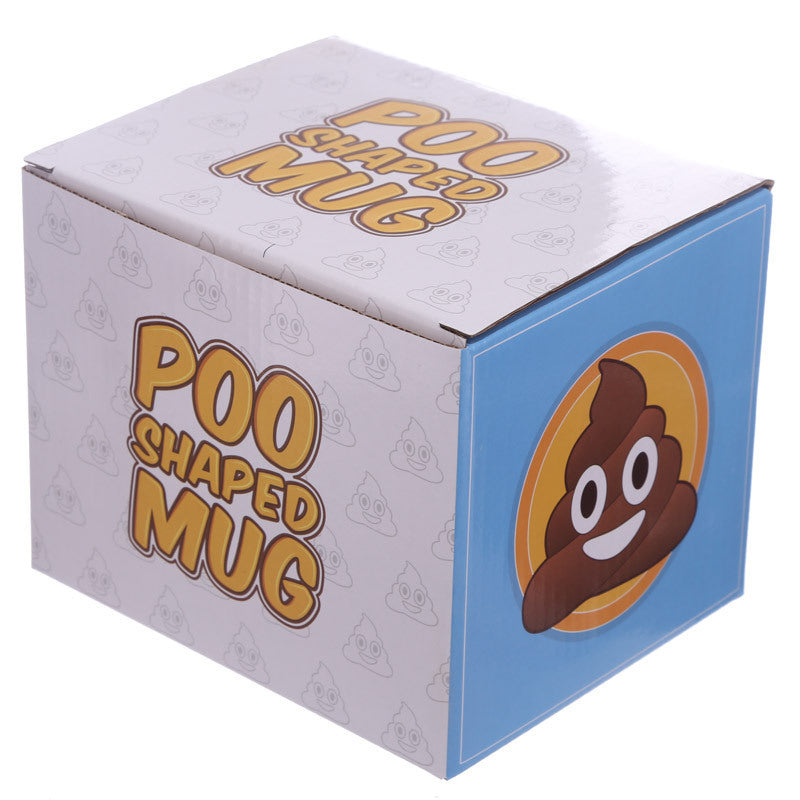 Funny Poop Mug Ceramic Coffee Cup with Lid and Handle