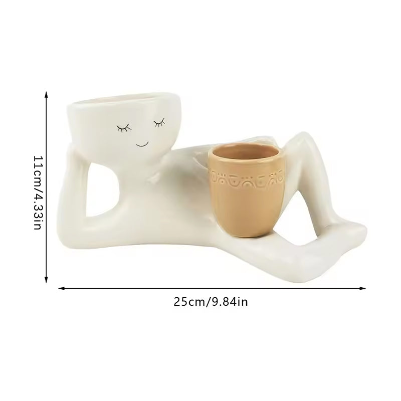 Funny Resin Succulent Planter: Playful Dual-Pot Decor