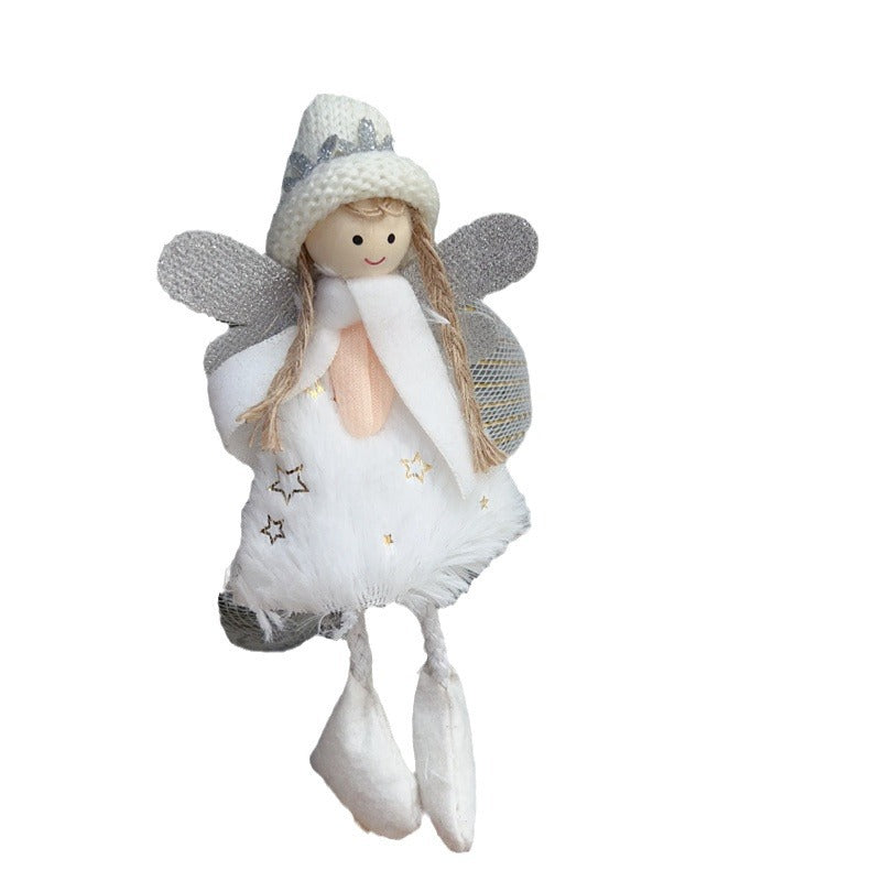 Fuzzy Angel Ornament - Cute Plush Christmas Tree Doll