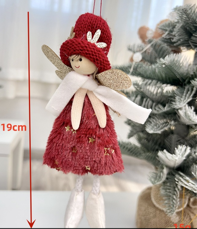 Fuzzy Angel Ornament - Cute Plush Christmas Tree Doll