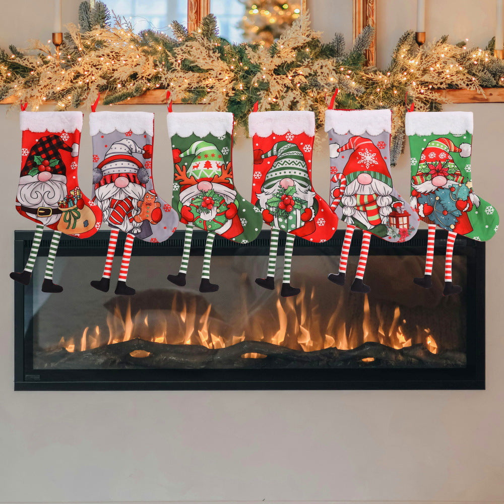 Fuzzy Christmas Stockings for Playful Mantel Decor