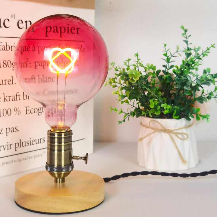 Pink Gradient Edison LED Bulb, Warm Heart Filament