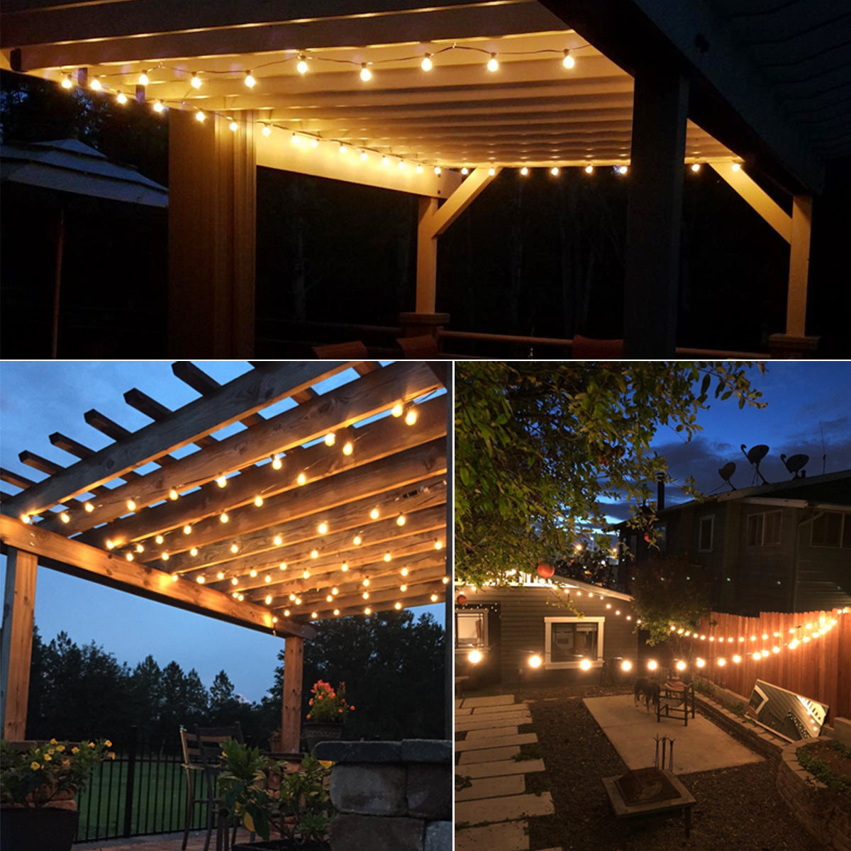 Outdoor G40 String Lights: Waterproof Warm Tungsten Glow