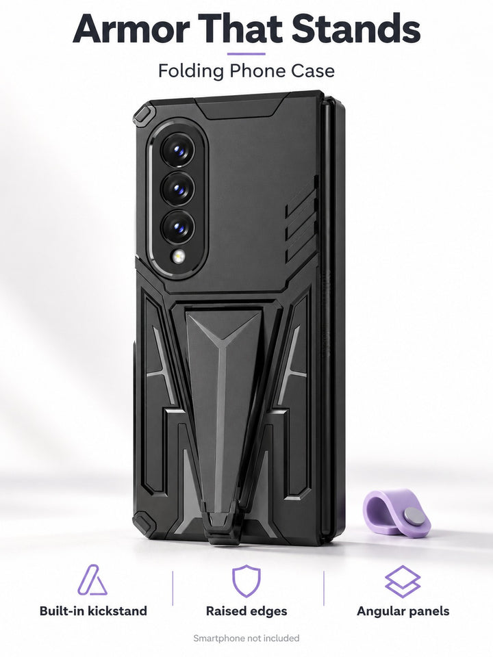 Galaxy Z Fold3 Rugged Armor Case with Built-In Kickstand