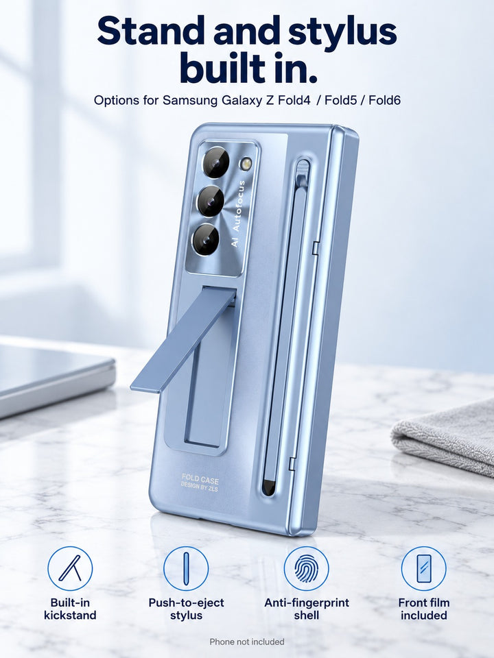 Galaxy Z Fold6 Case with Built-In Stand and Stylus