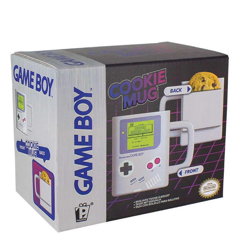 Retro Game Boy Ceramic Mug with Cookie Pocket for Coffee