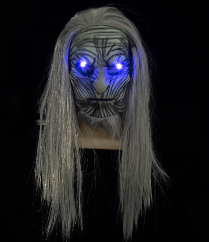 Night King Style Cosplay Mask With Glowing Blue Eyes