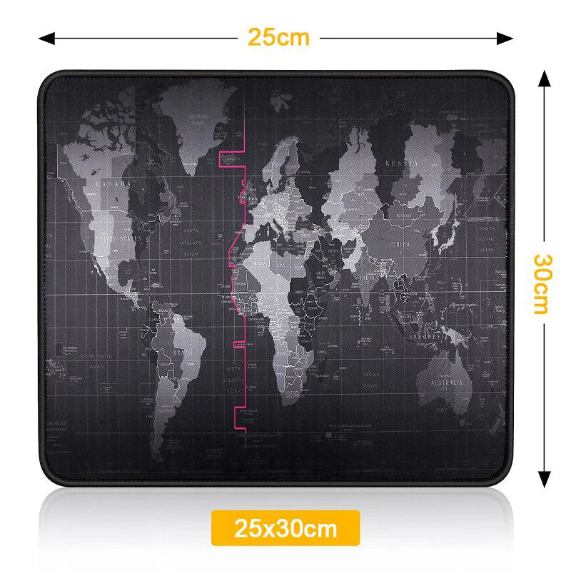Large RGB Gaming Mouse Pad: Smooth World Map Desk Mat