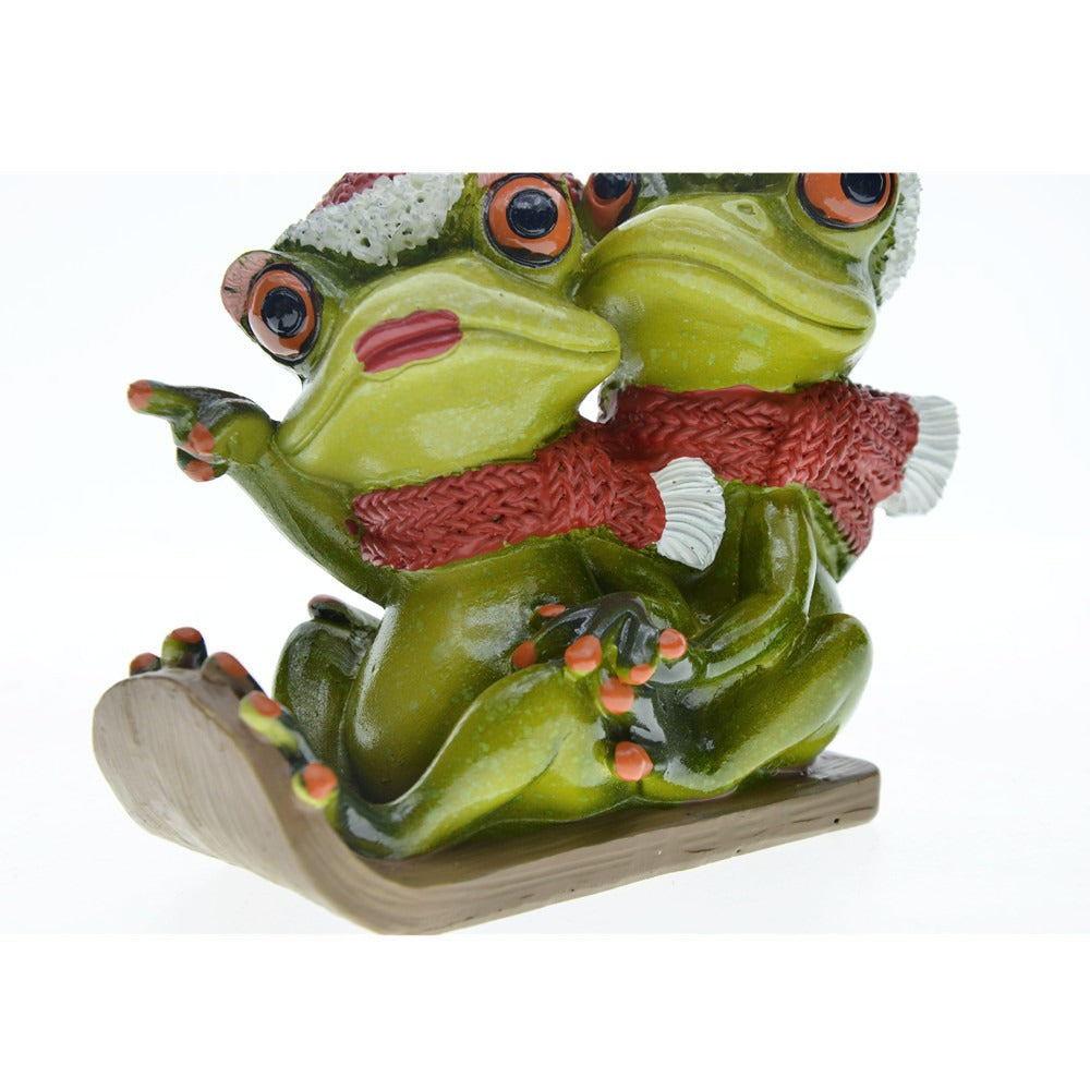 Frog Couple Garden Ornament for Festive Seasonal Charm