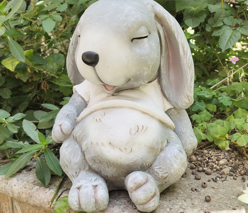 Sleeping Rabbit Garden Decor for Cozy Outdoor Charm