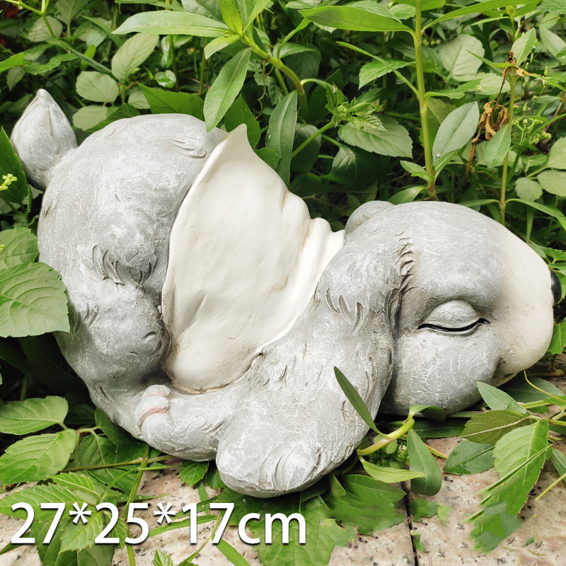 Sleeping Rabbit Garden Decor for Cozy Outdoor Charm