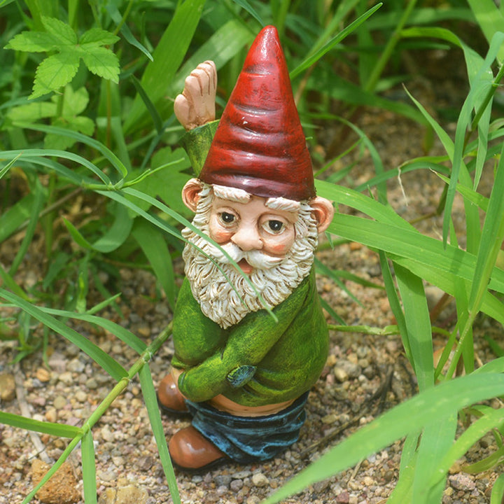Peeing Garden Gnome Resin Ornament for Whimsical Yards