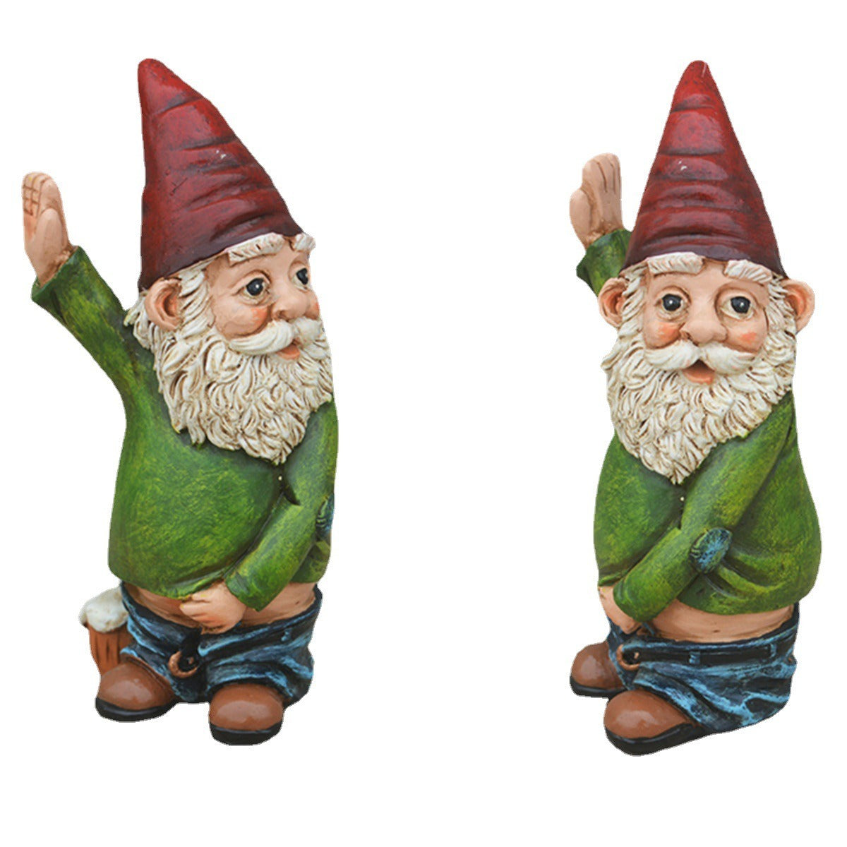 Peeing Garden Gnome Resin Ornament for Whimsical Yards