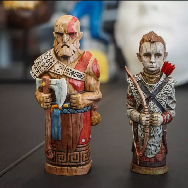 God of War Statue Pair for Dramatic Mythic Display