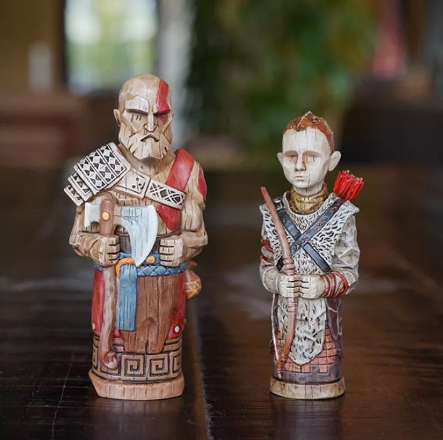God of War Statue Pair for Dramatic Mythic Display