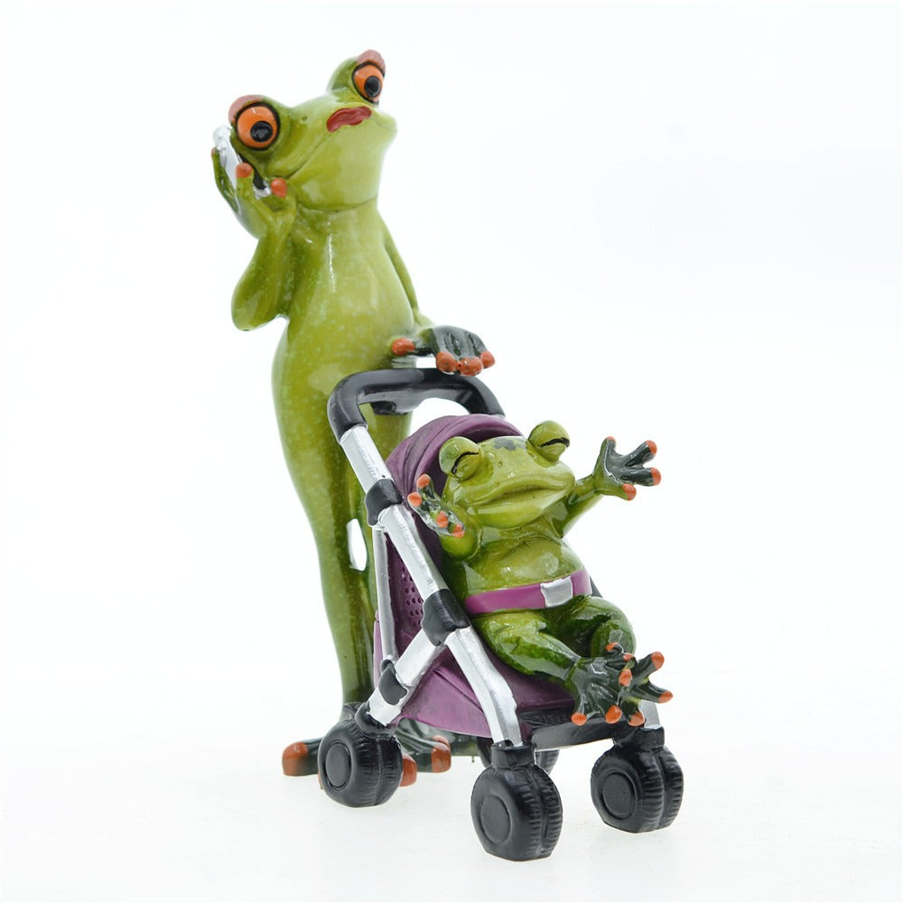 Frog Family Garden Statue Set for Whimsical Home Décor