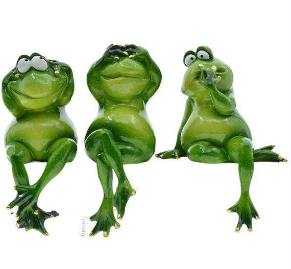 Frog Garden Decor Set of Three Playful Resin Figures