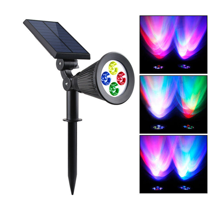 Solar Garden Spotlight with 4 LEDs, No Wiring Required