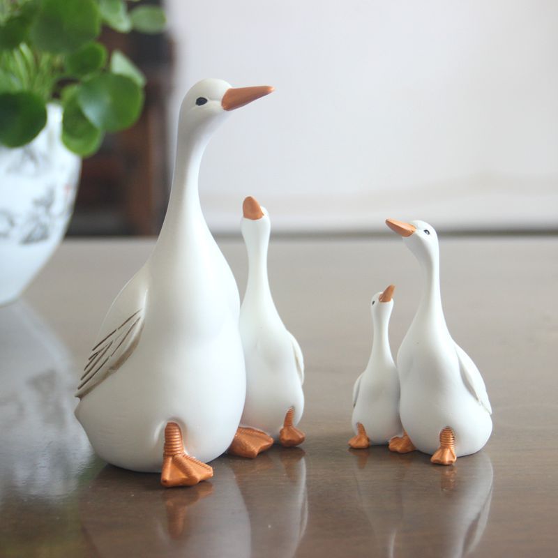 Mother-Daughter Goose Garden Ornaments for Charming Decor
