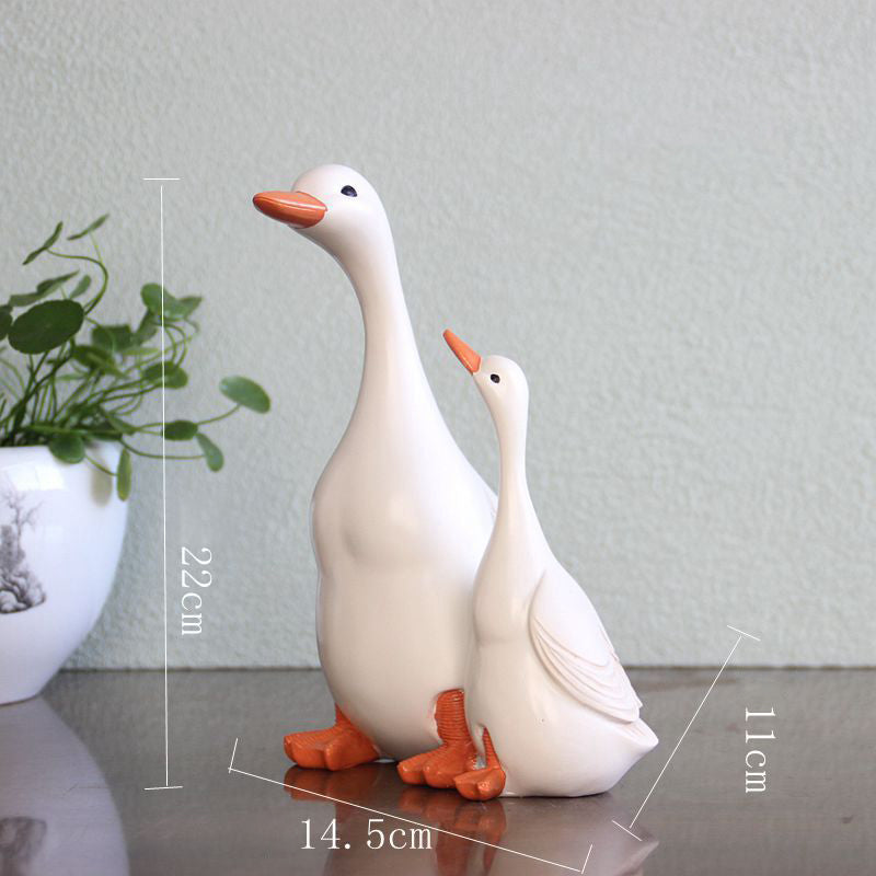 Mother-Daughter Goose Garden Ornaments for Charming Decor