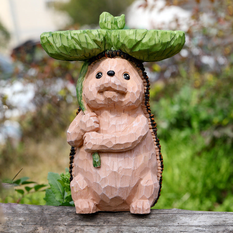 Garden Hedgehog Bird Feeder Whimsical Outdoor Decor