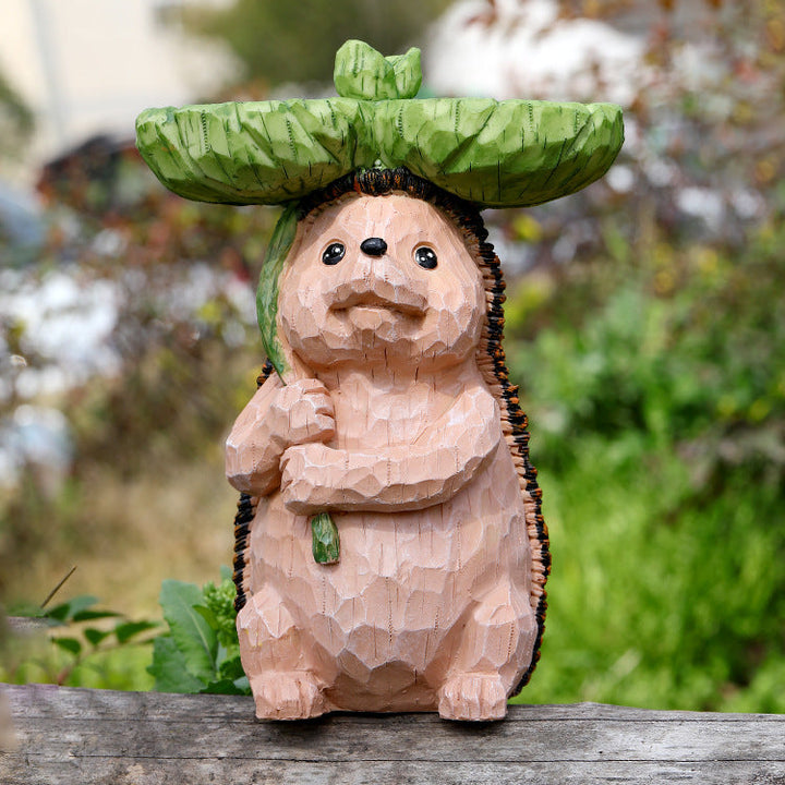 Garden Hedgehog Bird Feeder Whimsical Outdoor Decor