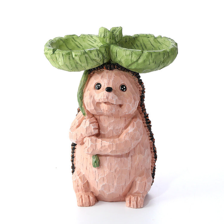 Garden Hedgehog Bird Feeder Whimsical Outdoor Decor