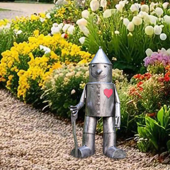 Tin Man Garden Statue for Whimsical Outdoor Decor Accent