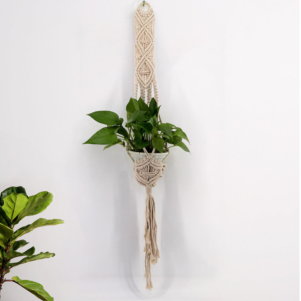 Macrame Plant Hanger for Space-Saving Natural Greenery