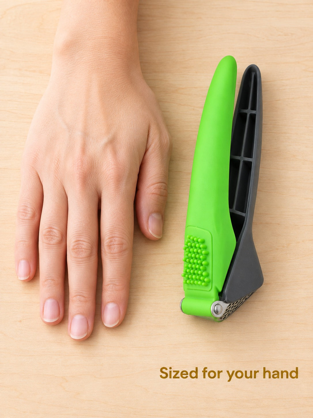 Garlic Press With Built-In Peeler, Crushes Garlic Fast