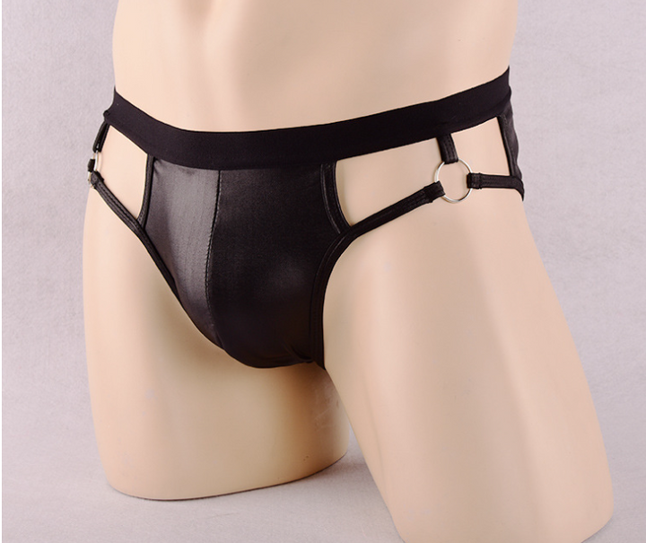 Men's Faux-Leather Jockstrap for Bold Erotic Style