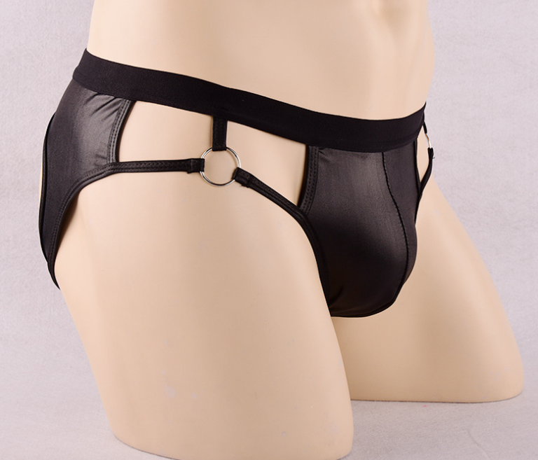 Men's Faux-Leather Jockstrap for Bold Erotic Style