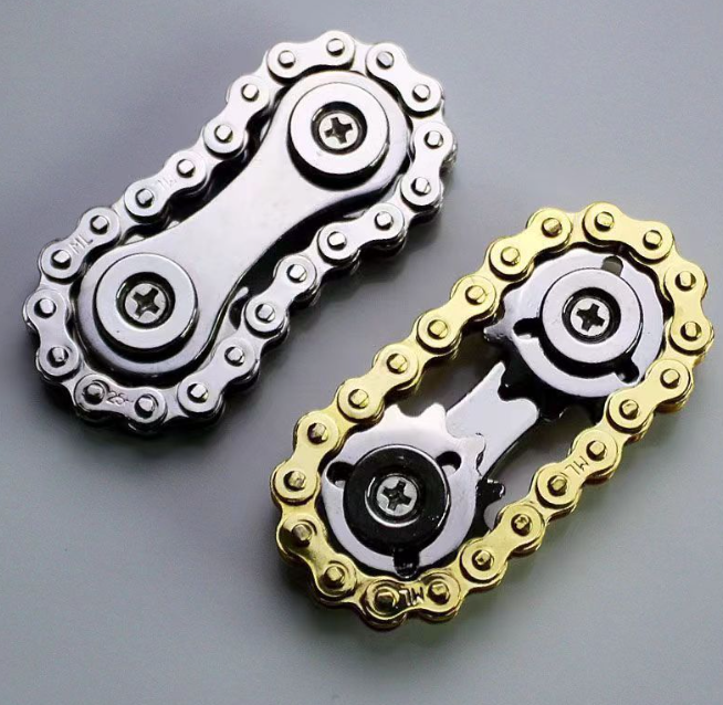 Metal Chain Fidget Spinner for Tactile Stress Relief
