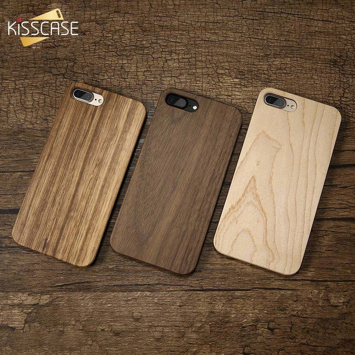 Real Bamboo Wood iPhone Case with Raised Screen Edge
