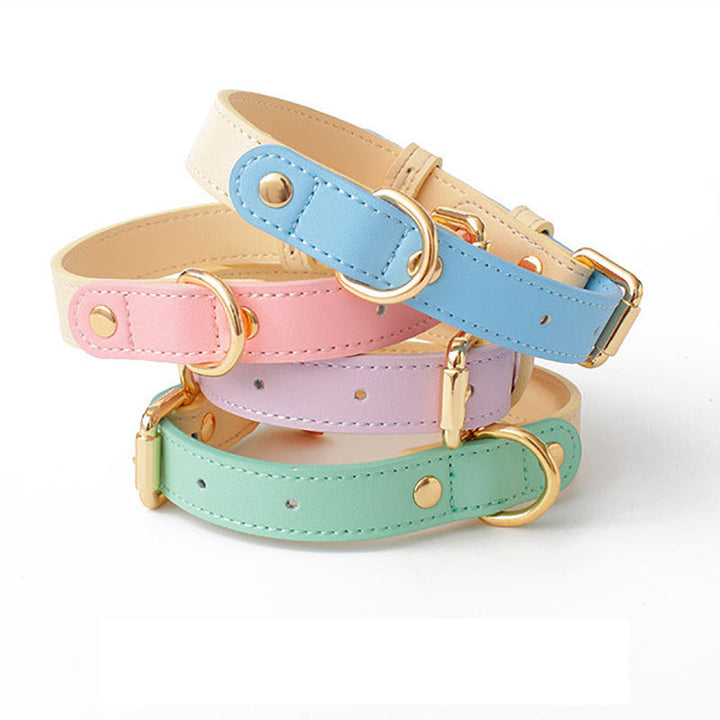 Genuine Leather Pet Collar With Stylish Secure Comfort