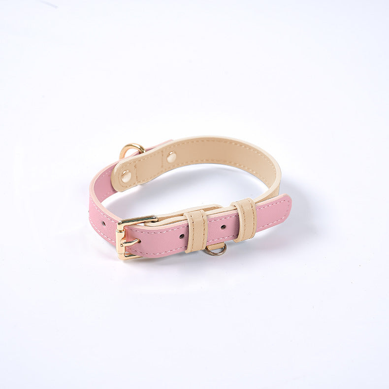 Genuine Leather Pet Collar With Stylish Secure Comfort