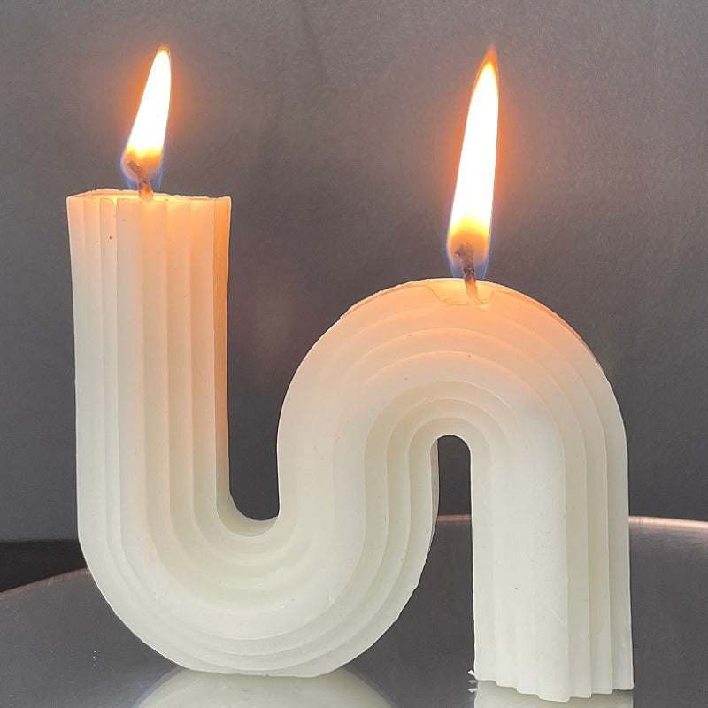 Geometric Scented Candle for Sculptural Home Decor