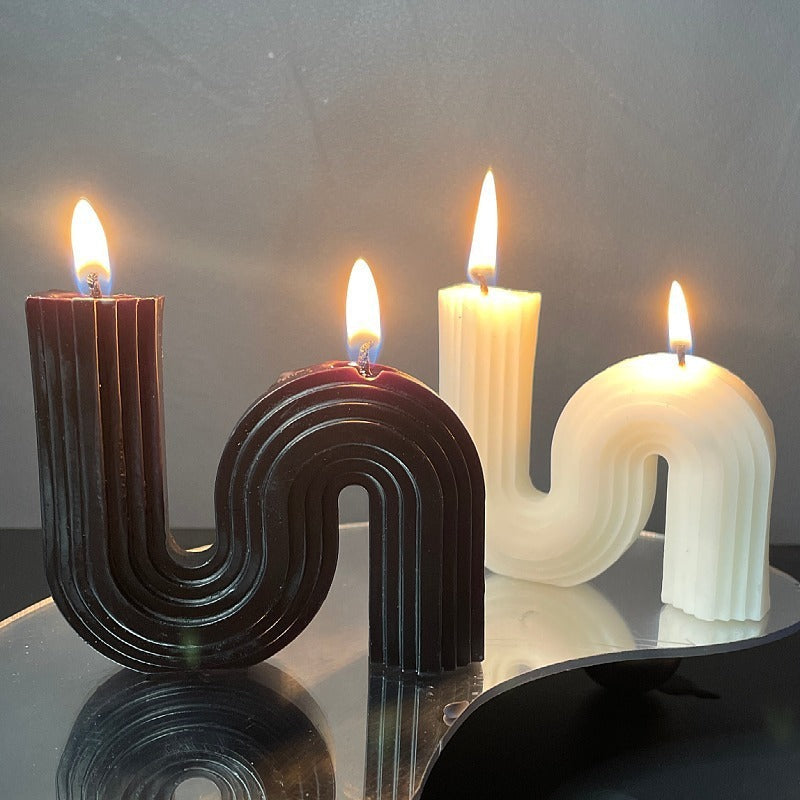 Geometric Scented Candle for Sculptural Home Decor