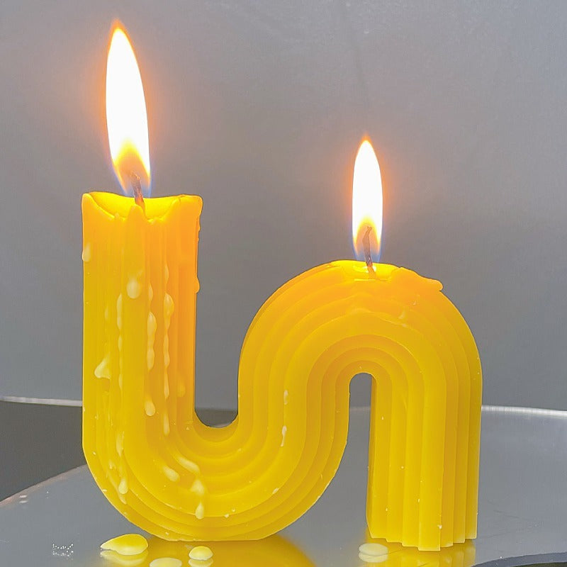 Geometric Scented Candle for Sculptural Home Decor