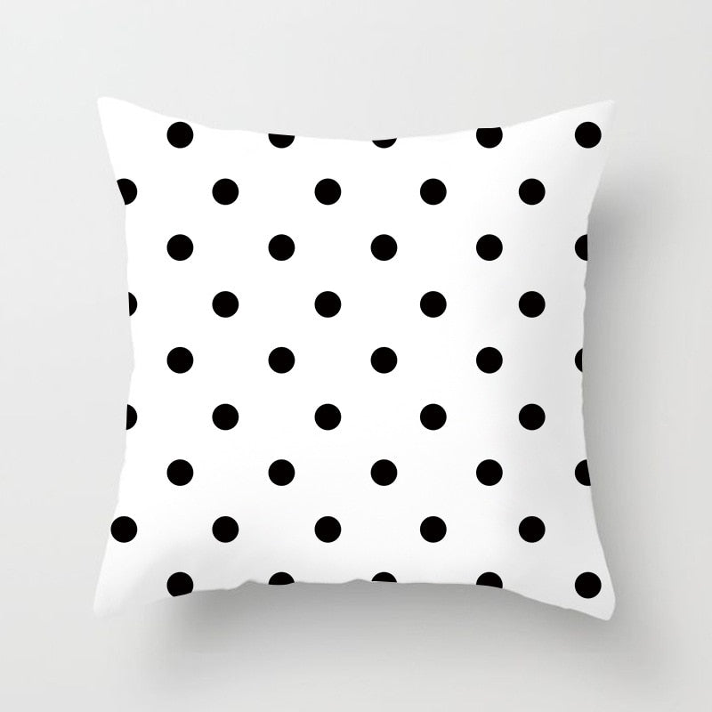 Black and White Geometric Throw Pillow Cover for Sofa